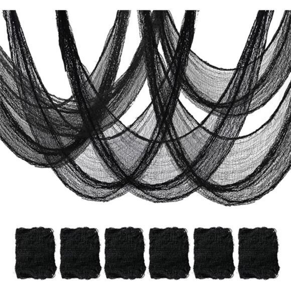 6 Pack Black Halloween Creepy Cloth (30 x 72 Inch), Halloween Gauze Creepy Gauze - Picture 8 of 8